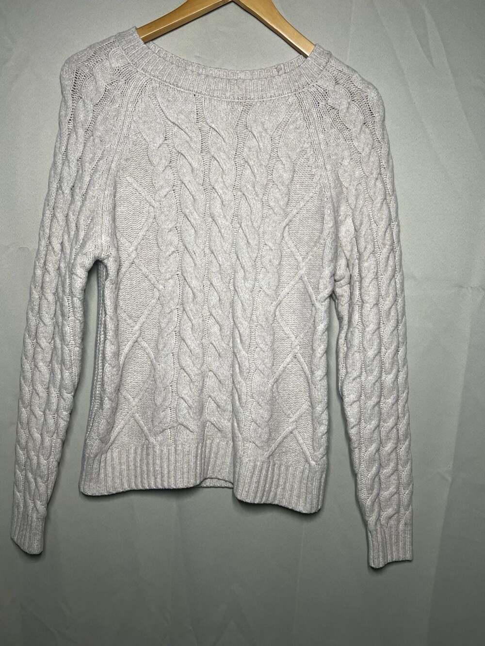 Rachel Zoe Cable Knit Sweater Size S Beige Pullover